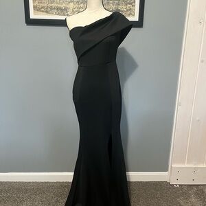 SHEIN One-Shoulder Black Mermaid Evening Gown